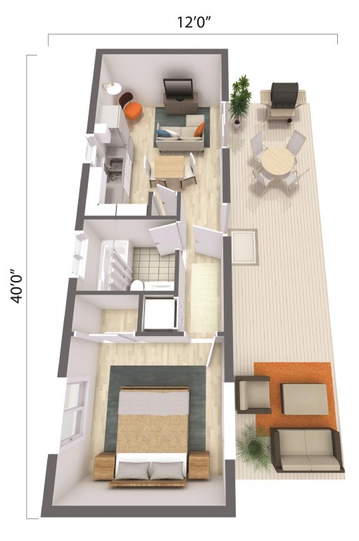 ADU – The Monterey 480 Floorplan