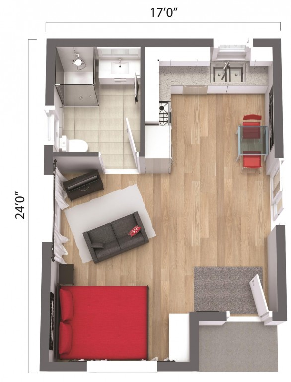 ADU – The San Francisco 386 Floorplan